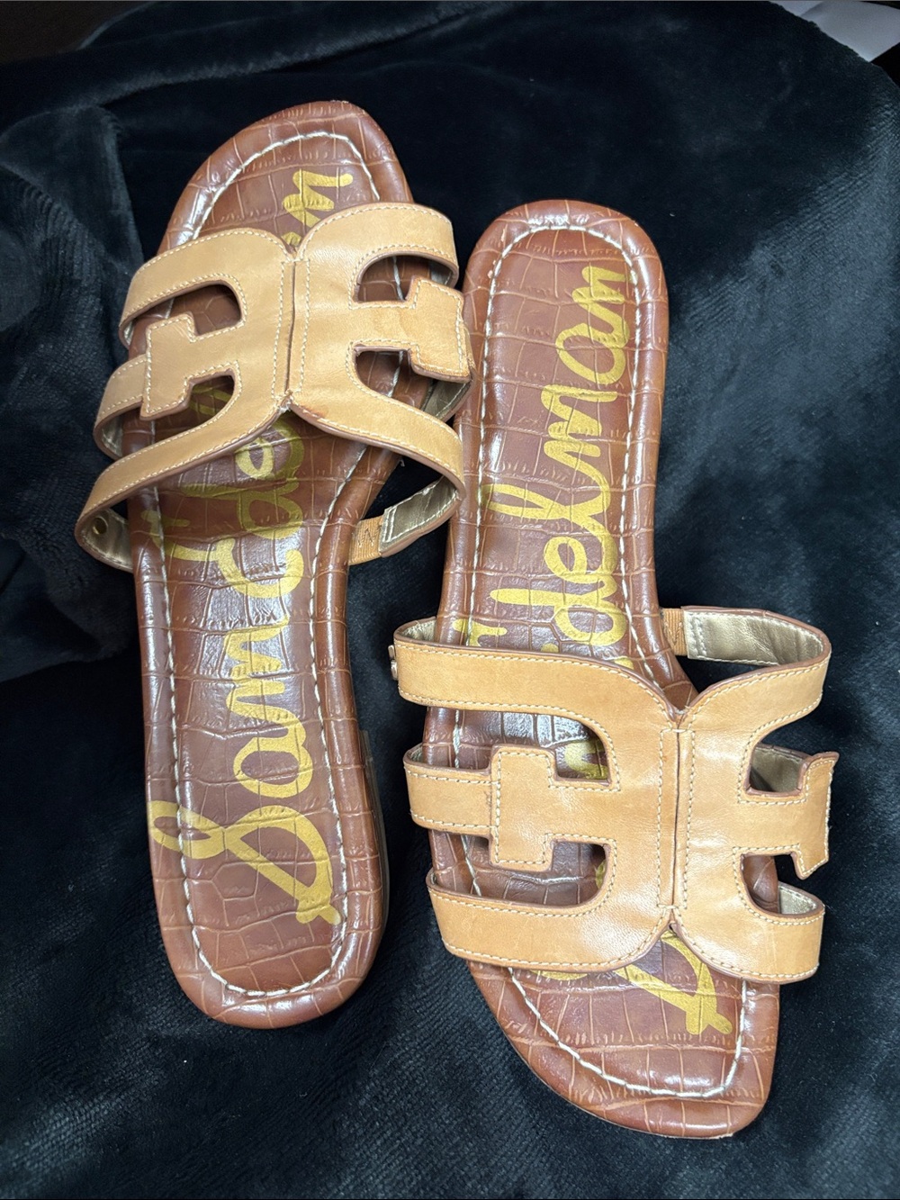 Sam Edelman Bay Slide Sandals in colour “Saddle Leather”